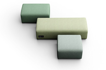 Pouf plus grande colorado para salones open space Noa'