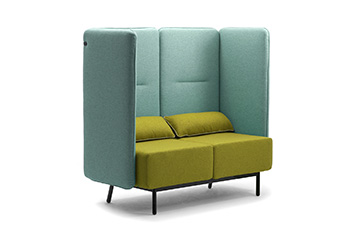 sofa modular de espera con respaldo alto enchufe usb Around