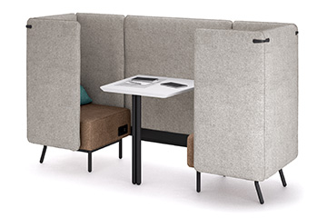 Alcove sofa y office-pod con mesa peninsula Around lab